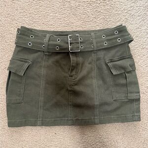 Windsor Dark Green Utility Mini Skirt